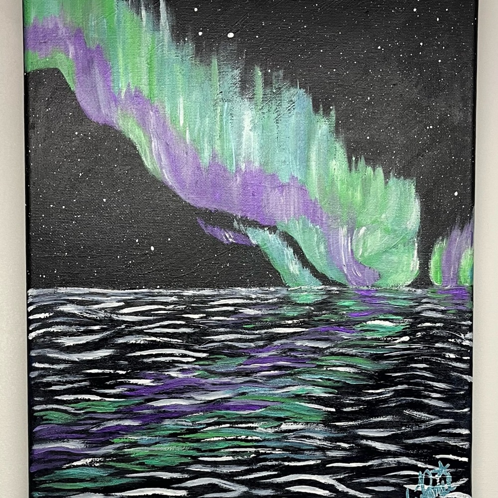 Sammie Rae’s Aurora Borealis Canvas 11”x14” Acrylic Painting